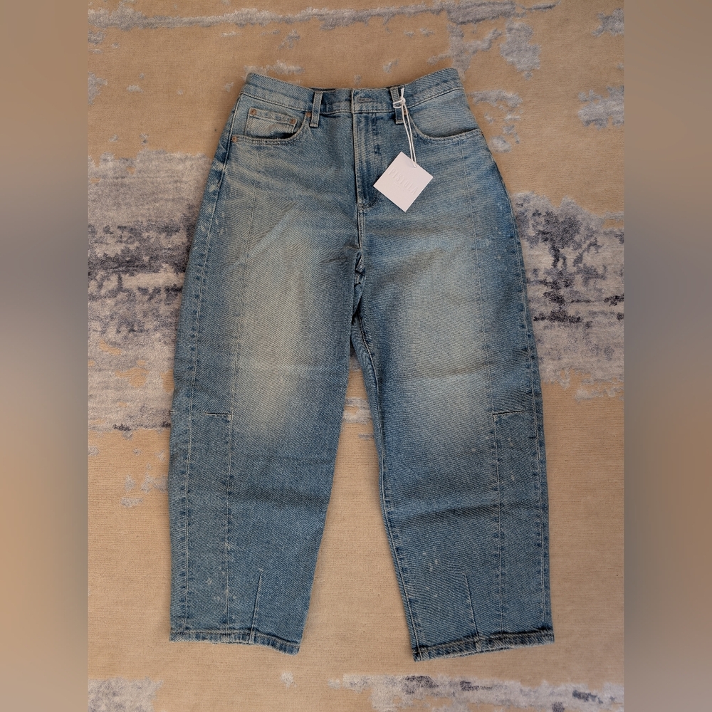 Pistola Eli High Rise barrel Leg Blue Jeans Size 28